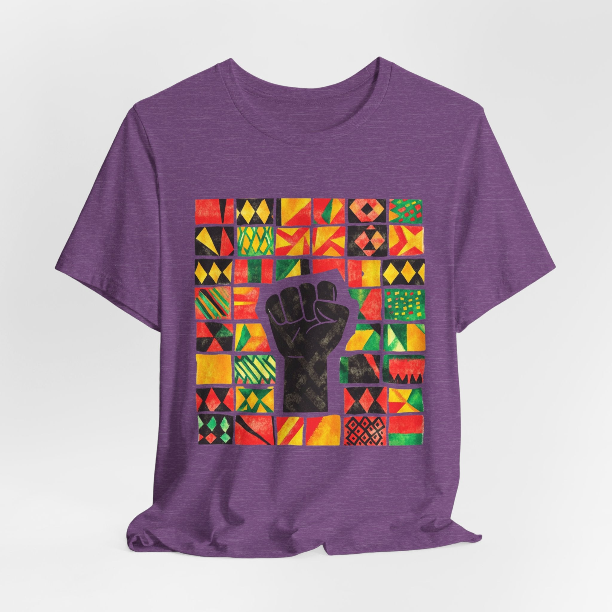 Black Power Fist with Colorful Patterns