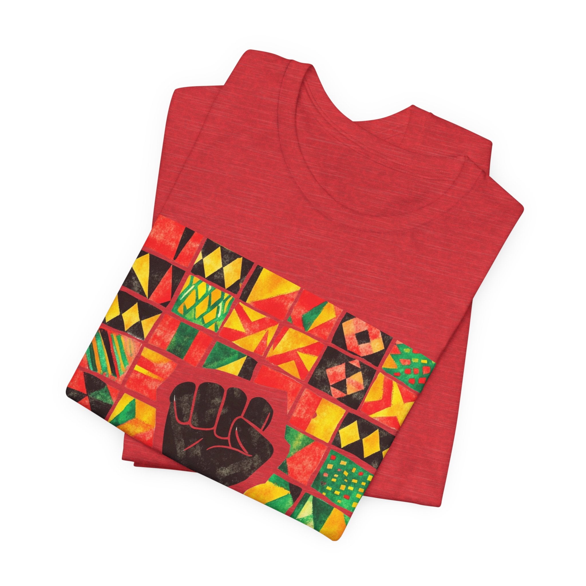 Black Power Fist with Colorful Patterns